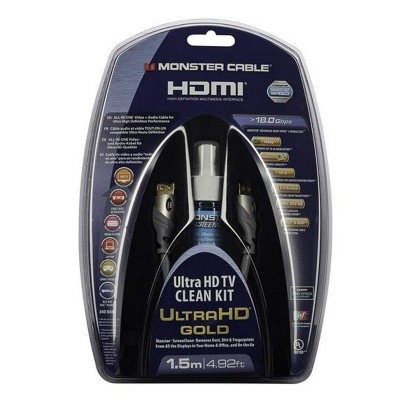 Kit Monster Cabo HDMI UHD 1.5mt + ScreenClean - Image product