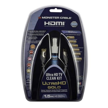 Kit Monster Cabo HDMI UHD 1.5mt + ScreenClean - Image product