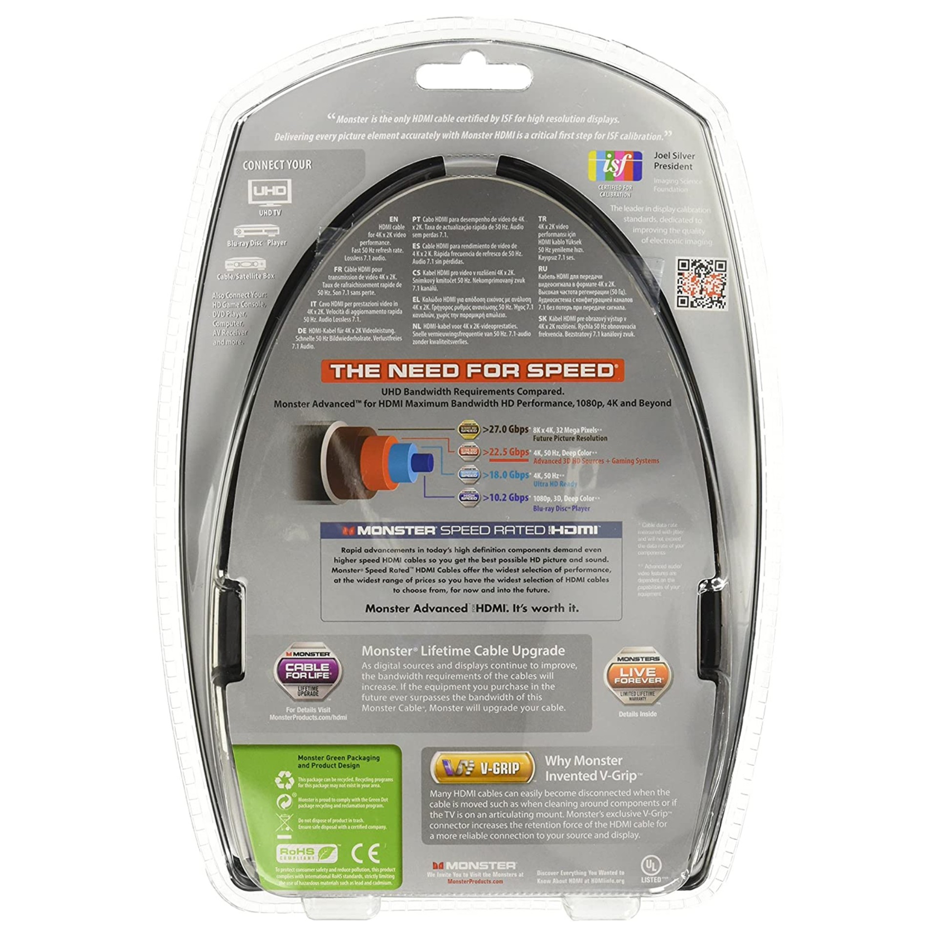 Cable HDMI Monster Platinum Ultra Alta Velocidad 22,5 Gbps 1,5 m